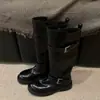 Botas de Caballero de Suela Gruesa de Moda para Mujer 2026 Otoño/Invierno Nuevo Estilo Versátiles Cómodas Punta Redonda Sin Cordones Estilo Coreano Botas de Motocicleta