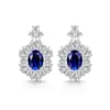 Transmisión en vivo súper ventas aretes de imitación de gema colorida de plata S925 aretes de botón tipo huevo de paloma aretes de forma de huevo de imitación de Moissanita de lujo joyería