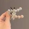 Elegante pinza para el pelo de perlas estilo coreano, pinza lateral, dulce y linda, nuevo modelo 2026 para mujer, pinza curva, pinza de pico de pato, accesorio para el pelo, adorno para la cabeza