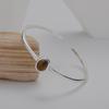 Collar Minimalista de Color de Moda Plata de Ley S925 Engastado con Jaspe Natural Cianita Ojo de Tigre Perla Blanca para Mujer