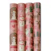 Papel de Presente Vintage Rosa Natal Amarelo Couro Cowhide Criativo Coração de Menina Papel Decorativo
