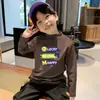 Camada Base Masculina de Lã Quente com Gola Meia-Alta Outono Inverno Novo Estilo Camiseta de Manga Longa para Meninos Grandes e Médios Top Fresco Bonito