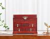 Caja de joyería de madera agria roja laosiana caja de almacenamiento madera maciza china vintage caja de joyería caoba caja de joyería tocador