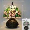 Nueva Lámpara de Mesa Tiffany Estilo Retro Americano Sala de Estar Estudio Lámparas Artesanales de Vidrio de Colores Pantalla de Lámpara Lámpara de Mesa Americana