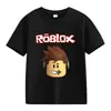 Roupa Infantil Transfronteiriça ROBLOX Camiseta para Meninos e Meninas Verão Europeu e Americano Camiseta de Algodão de Manga Curta Jaqueta de Manga Curta para Homens e Mulheres de Comércio Exterior