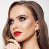 Brincos de Argola Grandes Coração Achado em Aço Inoxidável, Moda Europeia e Americana, Joias de Aço Titânio Atacado Exquisite