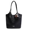 Bolsa de Mano Tejida de Gran Capacidad Estilo Coreano para Mujer Bolso de Hombro para Madre Nuevo Color Puro Moda Casual Cuero PU Suave Bolso Grande