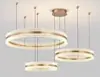 Novo lustre para sala de estar com proteção para os olhos, luz principal moderna minimalista para sala de jantar e quarto, lâmpada circular elegante estilo nórdico creme