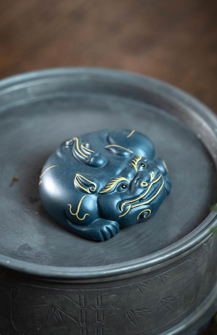 描金貔貅绿泥三款202041