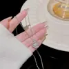 Colar com Pingente de Coroa de Princesa Francesa Design de Coração de Camada Dupla Senso de Design Corrente Fina Simples Diário Atmosfera Exquisita Colar