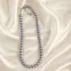 Colar criativo de contas redondas pérola preta feminino estilo escuro doce legal joia estilo sem gênero moda masculina e feminina joia da moda