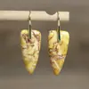 Aretes Naturales de Piedra Imperial Forma de Flecha para Mujer Exquisitos Elegantes Aretes para Mujer