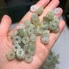 Jade Hetian natural material de Qinghai accesorios de elefante tesoro flor agujero recto delicado colgante DIY accesorios de jade con cuentas