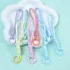 Colgante de cuerda tejida anudada a mano con empalmes de color dopamina, material para llavero de cadena de teléfono DIY, hebilla de resorte colorida