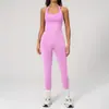 Conjunto de Colete Esportivo de Alta Elasticidade Secagem Rápida Lindo Costas Conjunto de Yoga Feminino Malha Sem Costura Justo Casual Roupa Fitness 7790