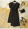 En Stock Vestido de Algodón Mercerizado de Doble Cara para Mujer, Elegante y Sexy, para un Look Adelgazante y que Cubre la Barriga, Cintura y Cadera Delgadas