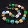 1906-Natural Cristal Ágata Jade Irregular Colar Pedra Polida Pedra Nó Colar