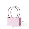 Bolsa de Caja de Flores Portátil de Papel Kraft Cesta de Flores Impermeable Engrosada Flor Florero Planta Macetada Suculenta Caja de Flores