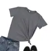 Venta al por mayor de fábrica camiseta top de manga corta de moda europea y americana talla grande para mujer algodón gris top para mujer camiseta para mujer 2023