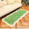 Alfombra de Mesita de Noche con Forma de Musgo Transfronteriza, Alfombra de Cachemira Sintética para Dormitorio, Felpudo de Flocado de Comercio Exterior para el Hogar, Alfombra de Piso para Sala de Estar y Balcón