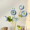 Flor artificial de loto rocío de 6 cabezas loto rocío de mil capas arreglo floral de boda decoración exhibición del hogar accesorios para sesión de fotos de ropa suave venta al por mayor
