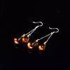 Aretes Jinberley Ámbar Vivo Cera de Abeja Plata 925 Aretes de Ámbar Gota de Agua Aretes de Ámbar Dorado
