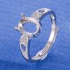 Anillo de cuidado vacío para joyería Caibao plata 925 sin incrustaciones de gemas simple y generoso venta al por mayor una generación de cabello