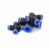 Conector rápido neumático de cuatro lados, cuatro orificios en cruz, cuatro de plástico negro PZA8 6 4 10 12 tráquea