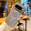 Compatible con Funda Magnética para Teléfono Google Pixel 11ProXL Google 10A Marco Metálico para Lente Funda Protectora de Cuero