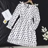 Nuevo Vestido de Niña Otoño 2026 Comercio Exterior Europeo Americano Lunares Mangas Abullonadas Cintura Ceñida con Lazo Vestido Largo de Princesa
