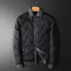 Estação Europeia 2025 Inverno Novo Jaqueta de Penas Masculina Gola Reversível Tendência Alta Qualidade Tamanho Grande Casaco Quente Patchwork