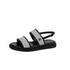 ¡Genial para llevar! Sandalias Romanas de Verano para Mujer 2024, Nueva Moda, Casual, Combinables con Todo, con Hebilla de un Carácter, para Uso Exterior, Sandalias de Playa