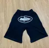 Shorts Corteiz Ship High Street Estilo Americano com Logo Estampado Ins Tendência Hip-Hop Skate Casual Calça de Moletom para Homens e Mulheres