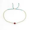 Pulsera de cuentas de arroz sencilla y moderna europea y americana, pulsera de la amistad tejida a mano, pulsera pequeña para mujer de cuentas doradas y piedras semipreciosas