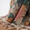 Cortina Yiman Qiyun Transparente e Impermeable Flor de Color Jacquard Fresco Pequeño Borla Cortina Decorativa de Refugio para Sala de Estar