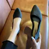 Sapatos Pointy Salto Anabela Feminino Comércio Exterior Quatro Estações Galochas Solado Macio Sapatos Profissionais para Trabalho Sandálias Rasas Fosco para Exterior