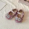 2026 Sapatos de Bebê Primavera e Outono Antiderrapantes Brilhantes Sapatos de Princesa Modernos Strass Sapatos de Couro para Crianças Sola Macia Sapatilhas para Meninas