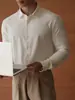 Camisa Clásica Americana de Hombre con Cuello y Textura de Canalé Vertical, Nuevo Estilo Primavera 2026, Casual Transpirable de Fácil Cuidado