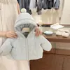 [Sin fuga de algodón] Chaqueta de algodón para niñas, colección de invierno 2026, abrigo de algodón con capucha, chaqueta de algodón forrada de polar y engrosada para bebé, top para niñas