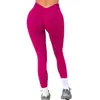 Nuevos pantalones de yoga para mujer estilo europeo y americano con cintura en V trasera, ropa deportiva de secado rápido para correr y fitness, pantalones de yoga deportivos ajustados para uso en exteriores