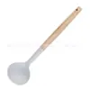 Conjunto de Utensílios de Cozinha de Madeira com Cabo de Silicone para Cozinhar, Espátula de Silicone e Colher Antiaderentes para Cozinha Doméstica
