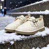 Zapatos de Algodón Cálidos de Peluche para Mujer 2025 Nuevos de Invierno Suela Suave Zapatos de Pan Cuero Suave Antideslizantes Zapatos de Frijol Planos Mocasines