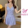 Traje de baño de una pieza estilo nuevo 2026 para mujer, que oculta el abdomen y estiliza, adecuado para vacaciones en la playa, aguas termales, chicas jóvenes y estudiantes, con diseño de lunares