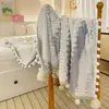 Manta Jacquard Catiônica Coreana de Duas Cores com Bolinhas para Escritório, Crianças, Cobertor de Sesta, Xale, Cobertor Pequeno