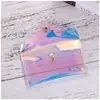 Proveedores de fabricantes tarjetero láser de PVC de moda creativo tarjetero pequeño fresco de botón a presión de colores tarjetero portátil