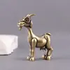 Latón Puro Doce Signos del Zodiaco Cabra Linda Pequeña Decoración Retro para el Hogar Escritorio de Oficina Mascotas de Té Artesanías Adornos