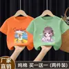 Camiseta de Verano para Niñas 2025 Nuevo Estilo Estilo Infantil Estilo Coreano Camiseta de Verano de Manga Corta para Niñas Algodón Puro t Top Holgado
