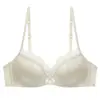 Lencería Sexy de Estilo Francés Transfronteriza para Mujer, Lencería de Encaje Fino Brillante, Minimizadora de Busto Grande, Anticaída, Conjunto de Brasier de Talla Grande