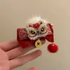 Accesorios para el Cabello Hanfu de Año Nuevo para Niños, Adornos para el Cabello de Estilo Tradicional, Pinzas Festivas para el Cabello para Jugar Mahjong, Pinzas Rojas de la Fortuna de Año Nuevo