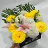 Maceta Conmemorativa de Homenaje Claveles Lirios Maceta Negra Bonsái Festival Qingming Flores Artificiales Suministros Funerarios Al Por Mayor